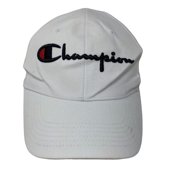 Champion Men's Slideback Hat White Size OSFM Embroidered Big Logo Cotton - Picture 1 of 11